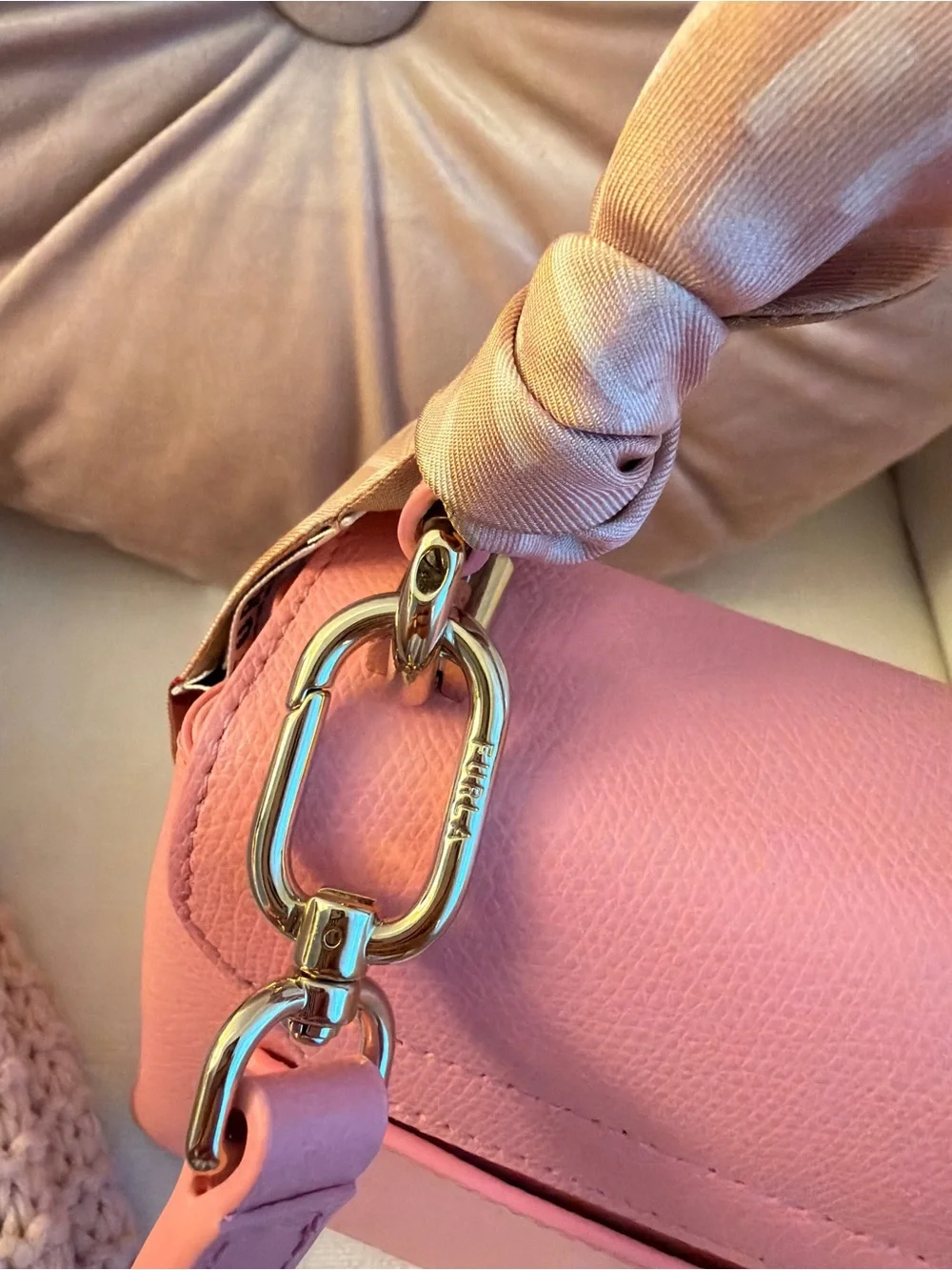 Furla 1927 Mini Top Handle Bag with Silk Furla Scarf